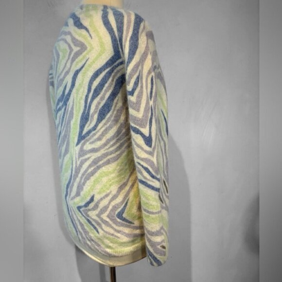 Betta patterned zebra style mohair/alpaca crew neck sweater size 1X - Picture 4 of 9